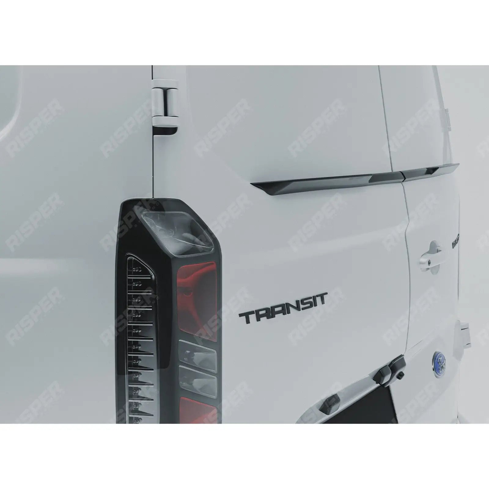 Ford Transit Custom MK2 2023+ Barn Door Mid Spoiler In Gloss Black Rear Spoilers