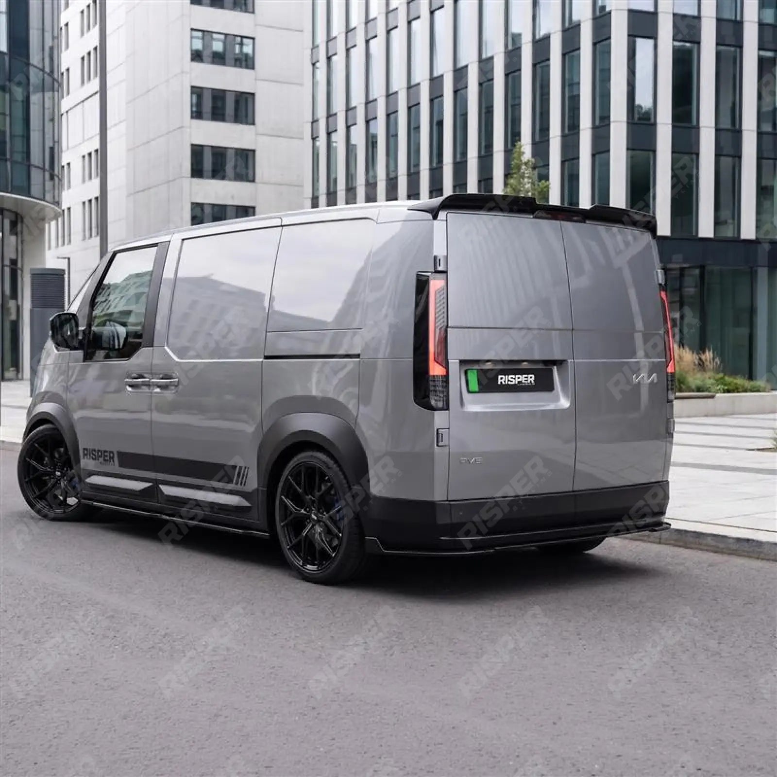 Barn Door Rear Bumper Splitter in Gloss Black For Kia Pv5 Cargo 2025+ Secondary image