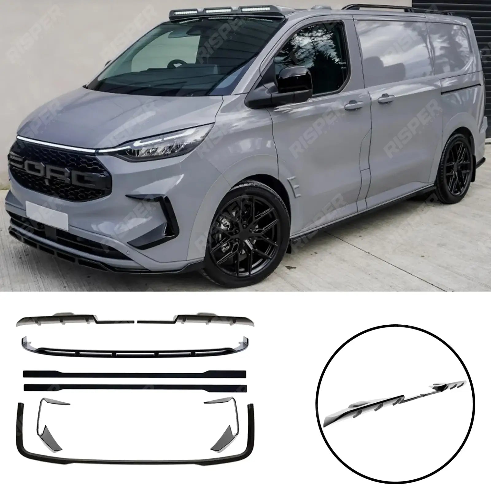 Ford Transit Custom MK2 2024 on SWB Full Low Line Aero Kit V1 In Gloss Black Aero Kit Main image