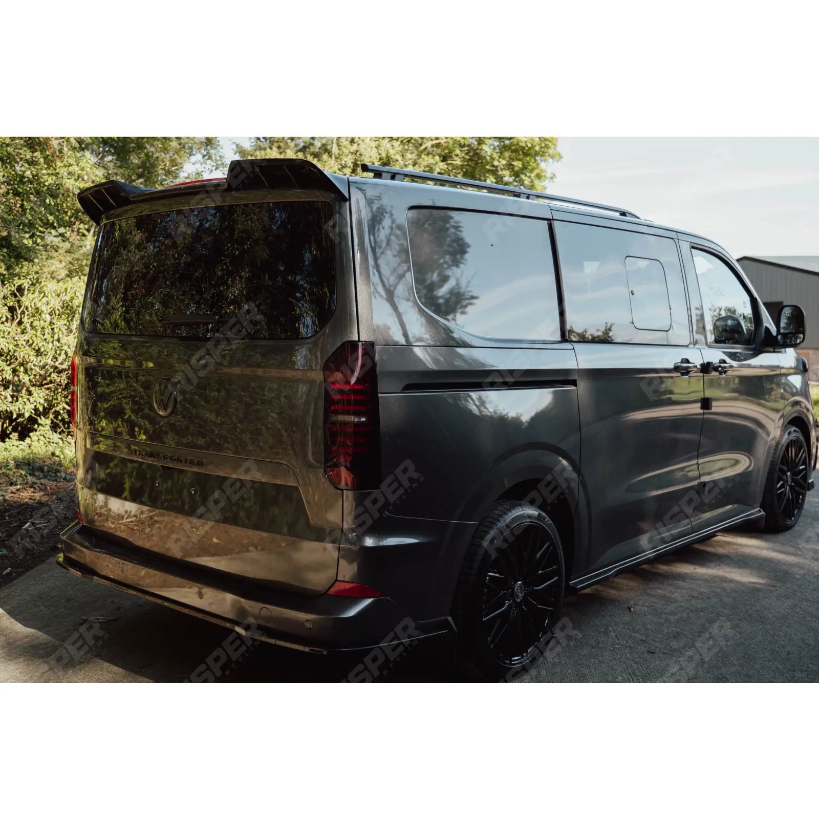 Volkswagen Transporter T7 2025+ Barn Door V1 Spoiler In Gloss Black Rear Spoilers