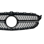 Black and Chrome Diamond Grill (Camera Compatible) For Mercedes C205 W205 2015-2018 - Grilles