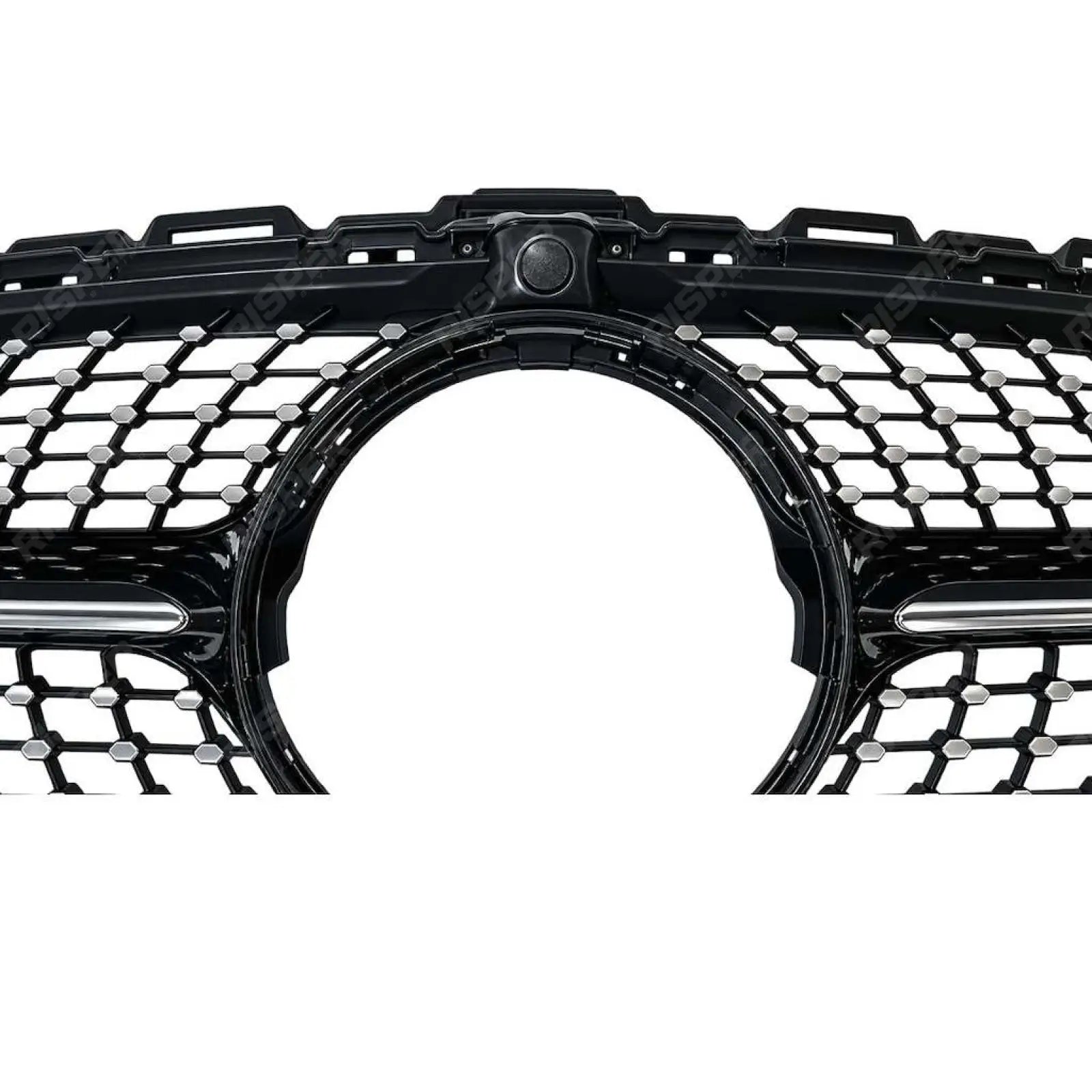 Black and Chrome Diamond Grill (Camera Compatible) For Mercedes C205 W205 2015-2018 - Grilles