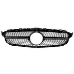 Black and Chrome Diamond Grill (Without Camera) For Mercedes C205 W205 2015-2018 - Grilles