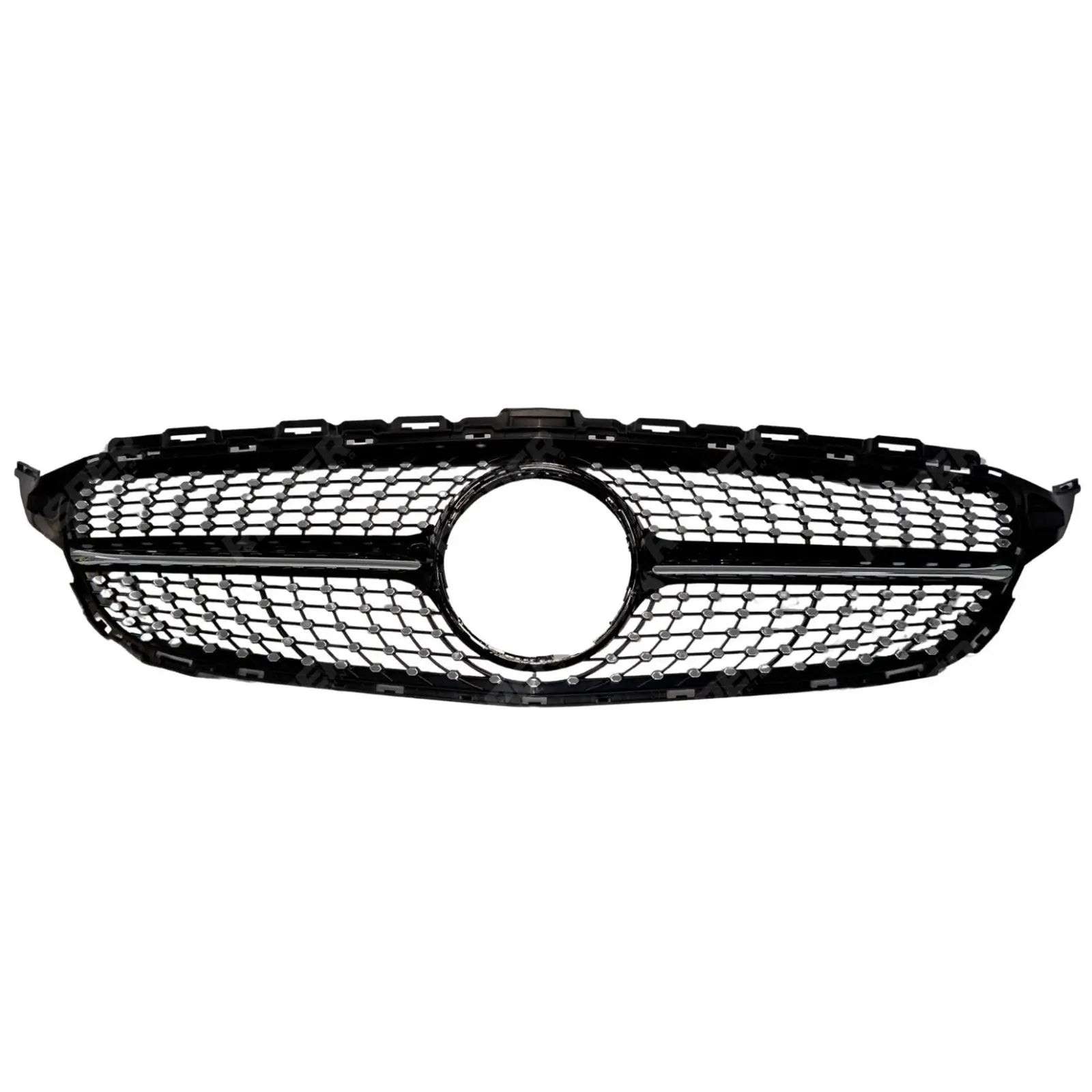 Black and Chrome Diamond Grill (Without Camera) For Mercedes C205 W205 2015-2018 - Grilles Main image