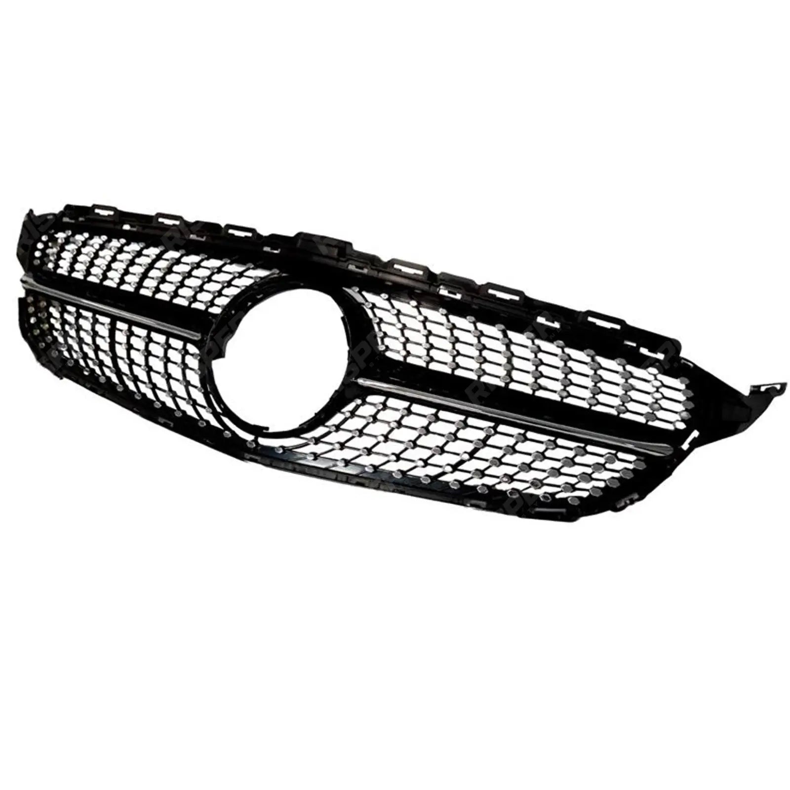 Black and Chrome Diamond Grill (Without Camera) For Mercedes C205 W205 2015-2018 Secondary image