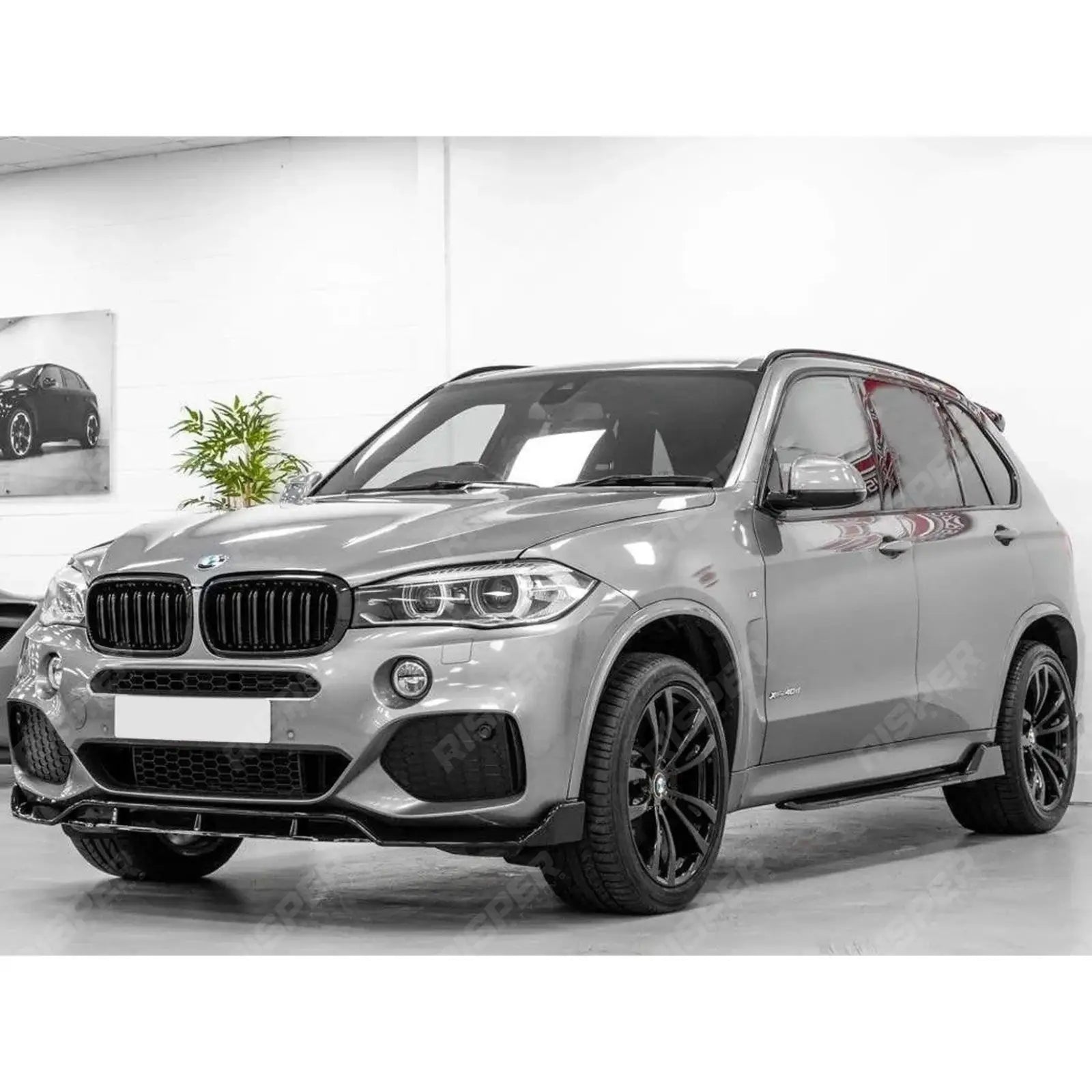 BMW X5 F15 2013-2018 Black Knight Front Splitter In Gloss Black - Front Splitter