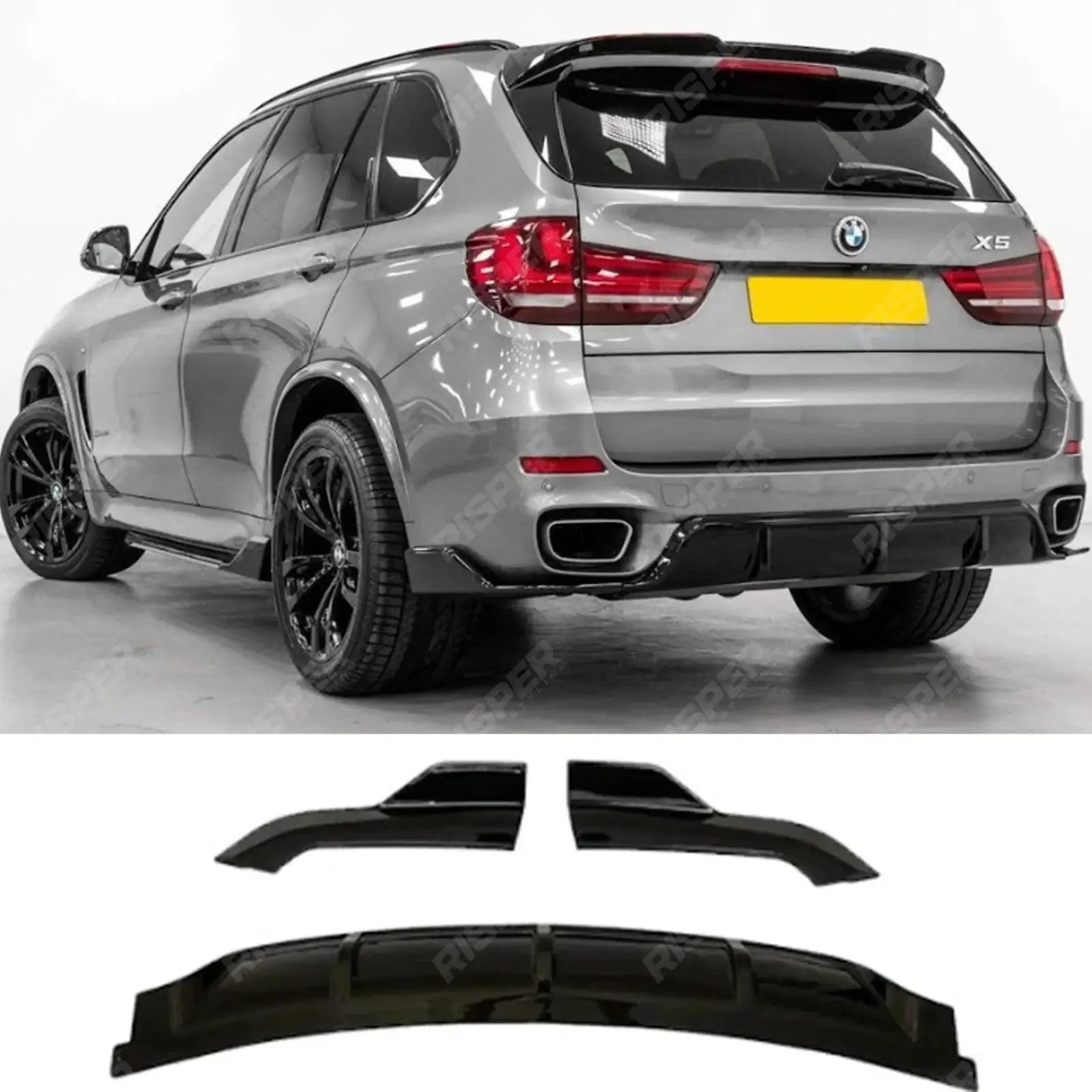 BMW X5 F15 2013-2018 Black Knight Rear Diffuser In Gloss Black - Diffuser Main image