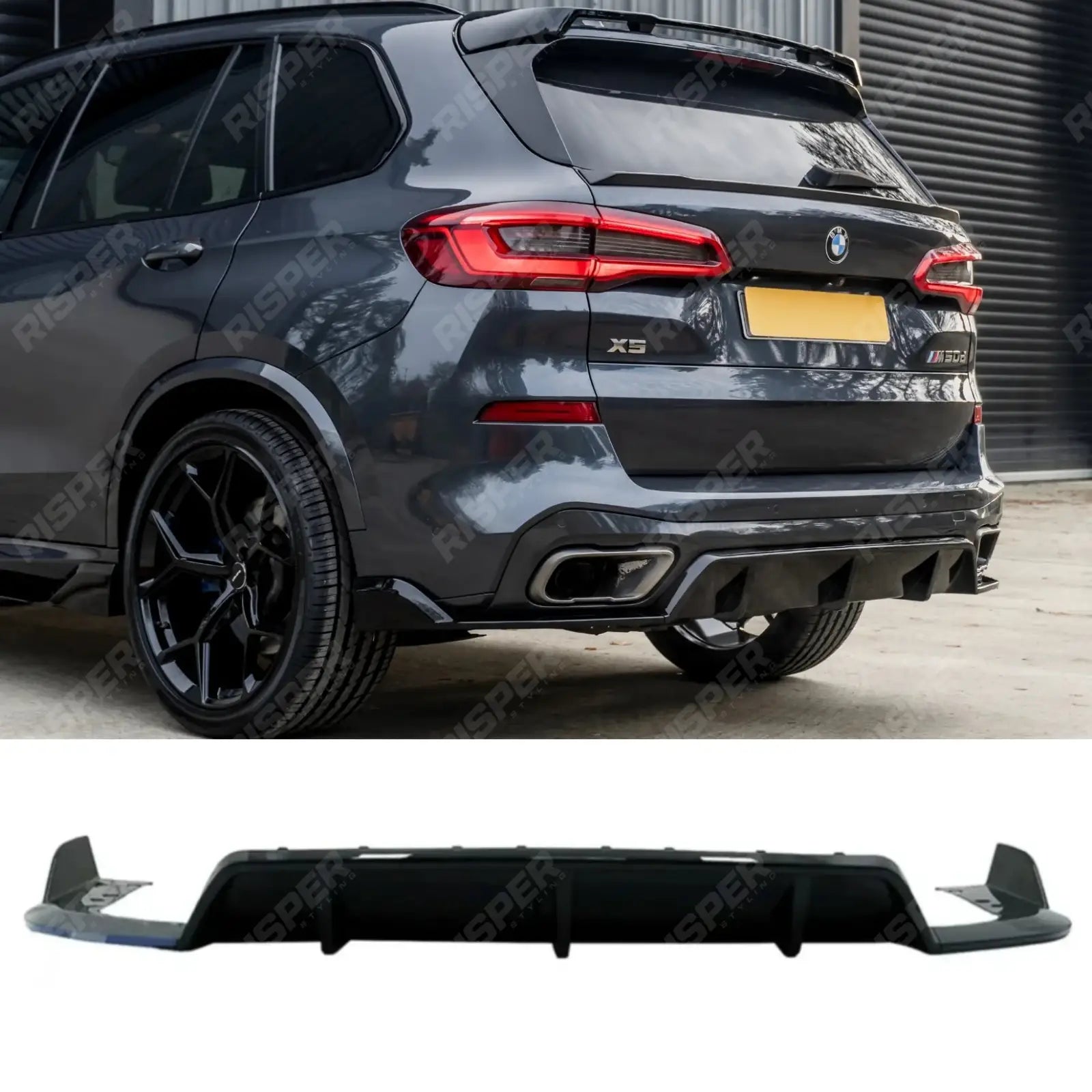 BMW X5 G05 M Sport 2018 - 2022 - Black Knight Rear Diffuser in Gloss Black Main image