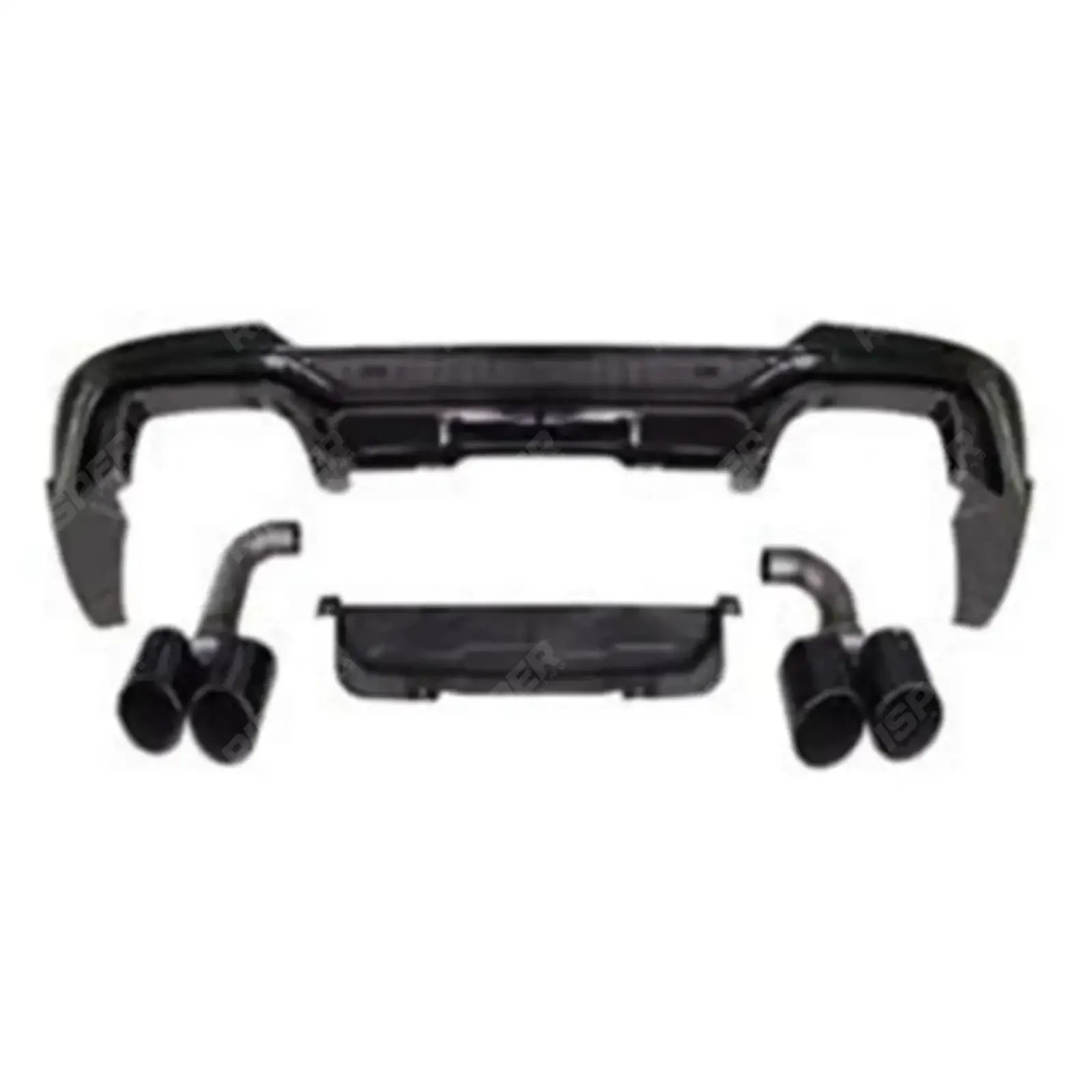 BMW X4 G02 PRE LCI 2018-2022 Black Knight Rear Diffuser In Gloss Black (With Exhaust Tips) - Diffuser Main image