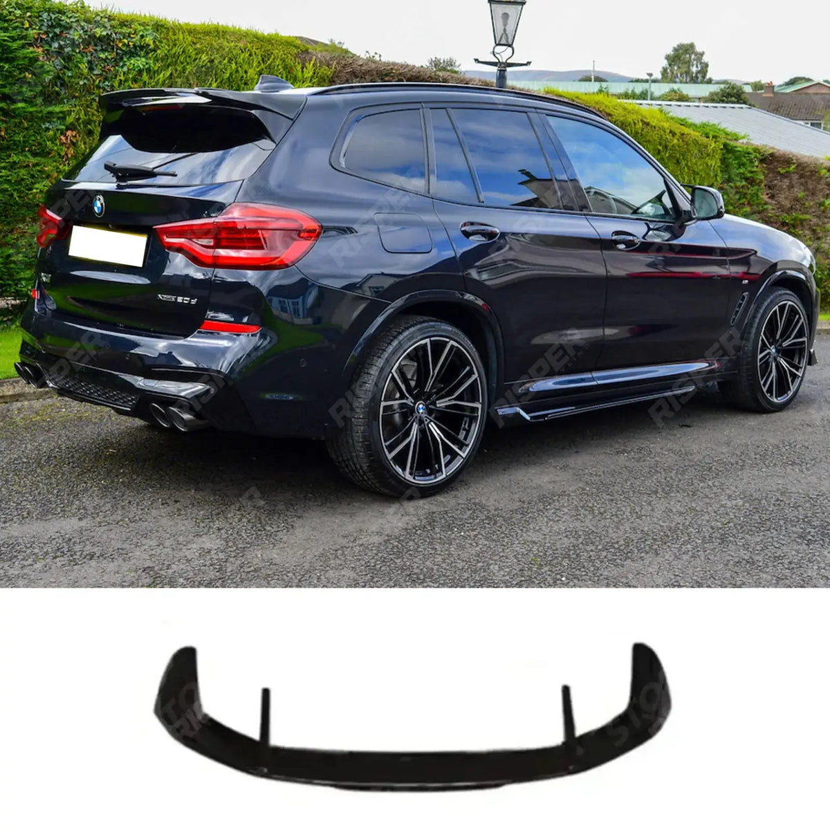 Black Knight Rear Roof Spoiler In Gloss Black For BMW X3 G01 PRE LCI 2018-2022 - Rear Spoilers Main image