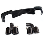 BMW X3 G01 PRE LCI Black Knight Rear Diffuser In Gloss Black (With Exhaust Tips) - Diffuser