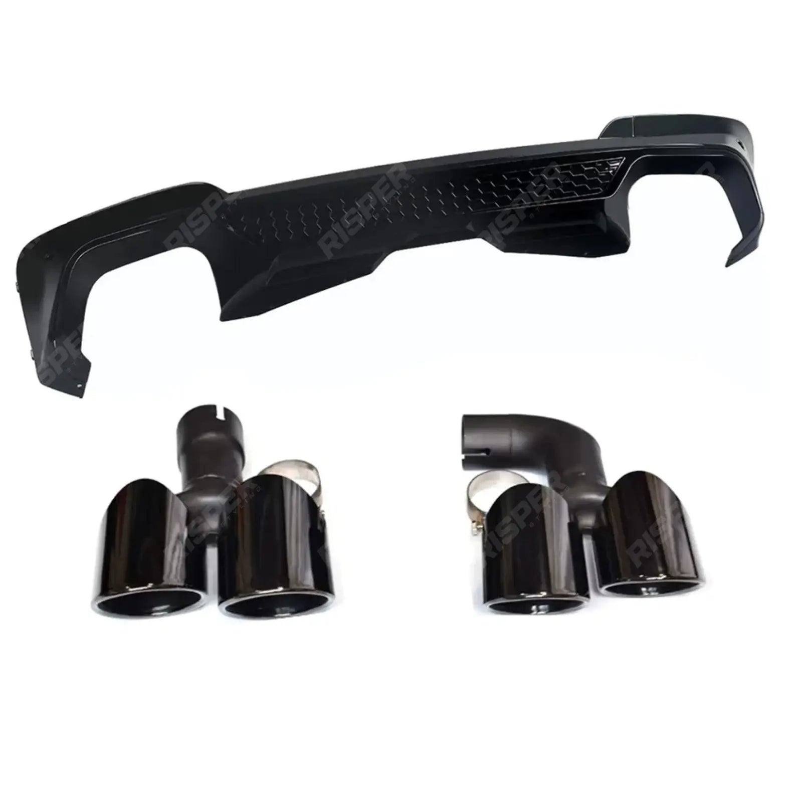 BMW X3 G01 PRE LCI Black Knight Rear Diffuser In Gloss Black (With Exhaust Tips) - Diffuser Main image