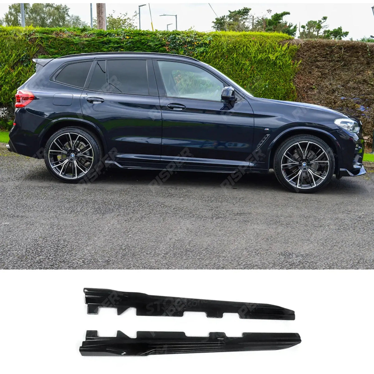 Black Knight Side Skirts In Gloss Black For BMW X3 G01 PRE LCI 2018-2022 - Side Skirt Splitters Main image