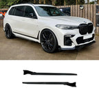 BMW X7 2018-2023 Black Knight Side Skirts In Gloss Black - Side Skirt Splitters