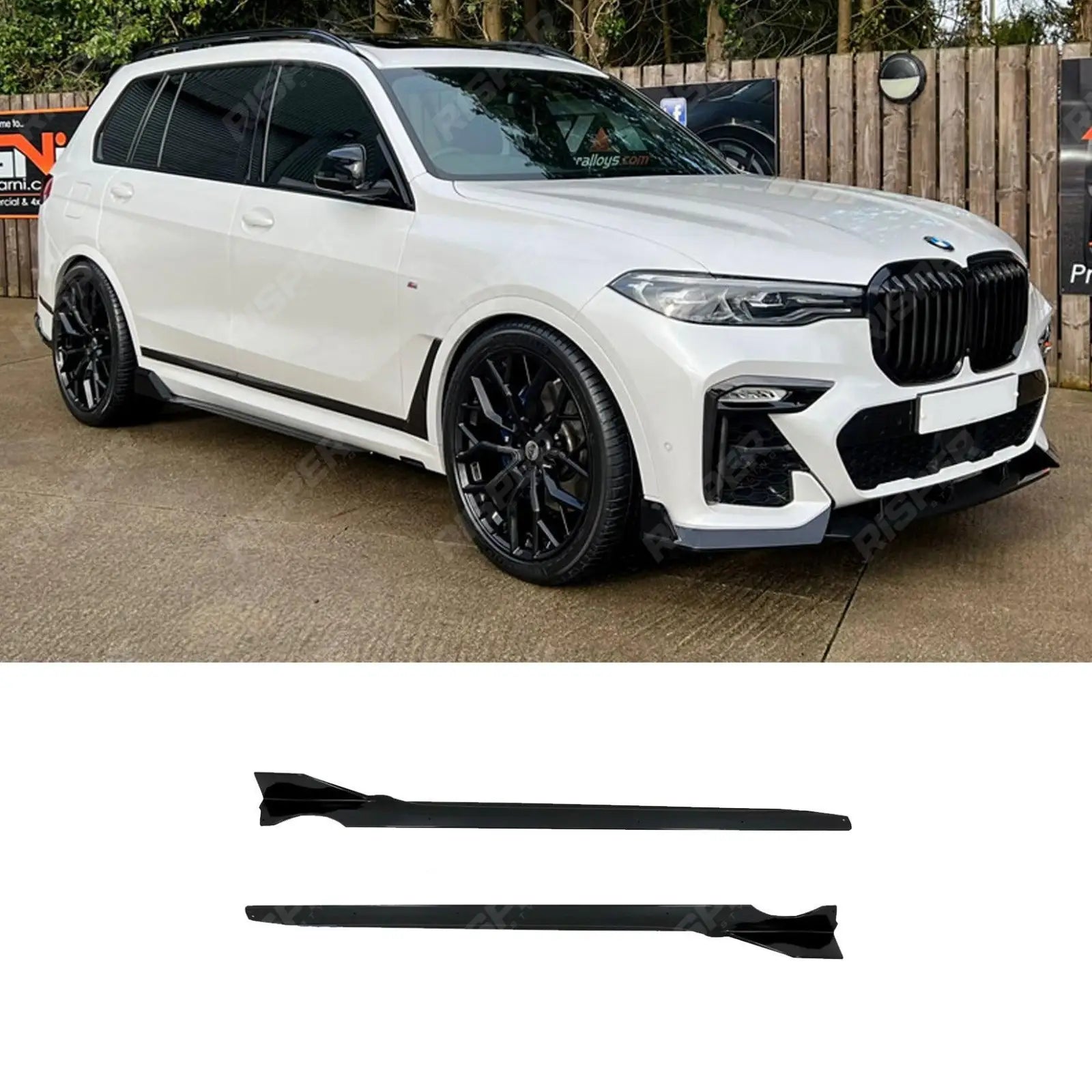 BMW X7 2018-2023 Black Knight Side Skirts In Gloss Black - Side Skirt Splitters Main image