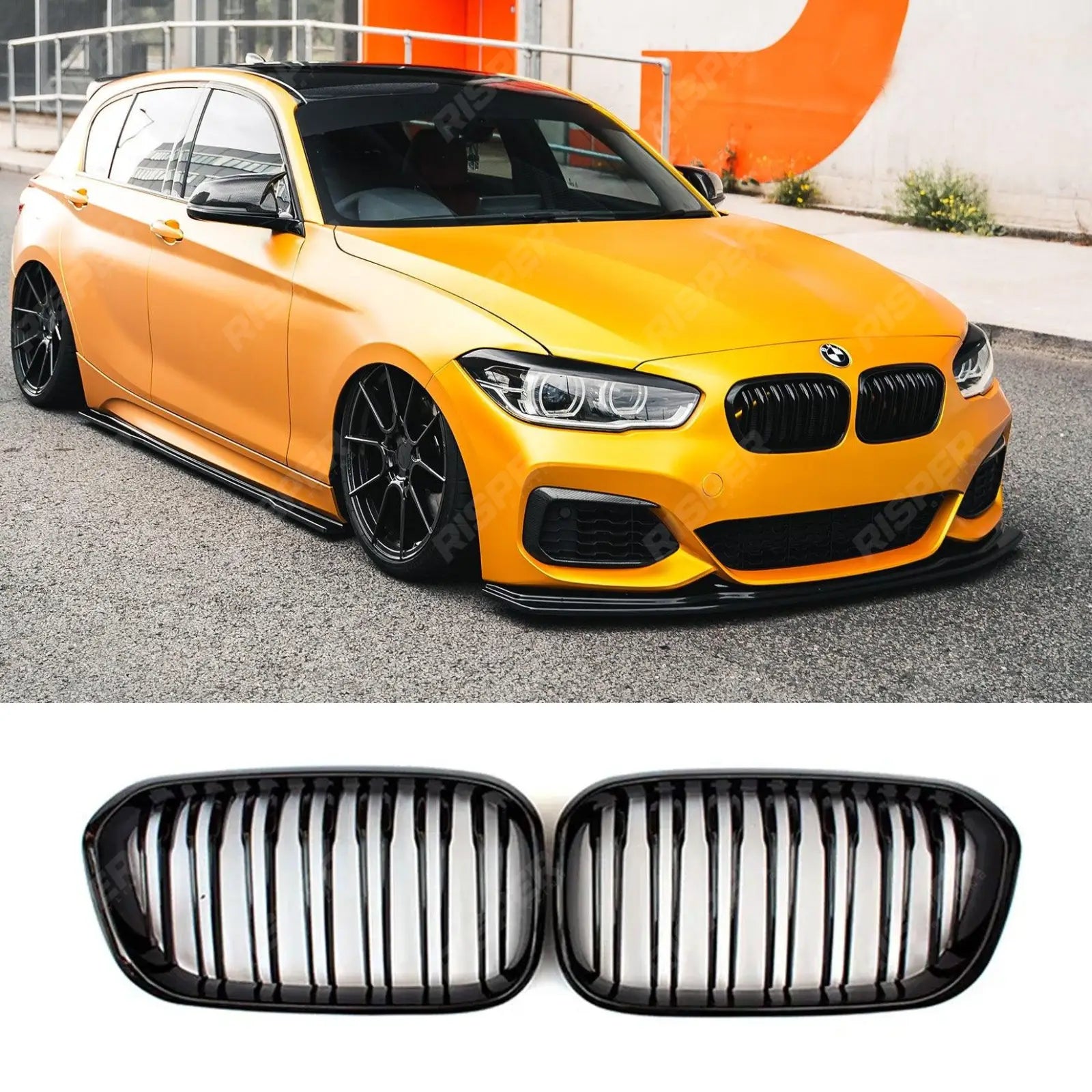 BMW 1 Series F20 2015 - 2019 Gloss Black Double Slat Grille