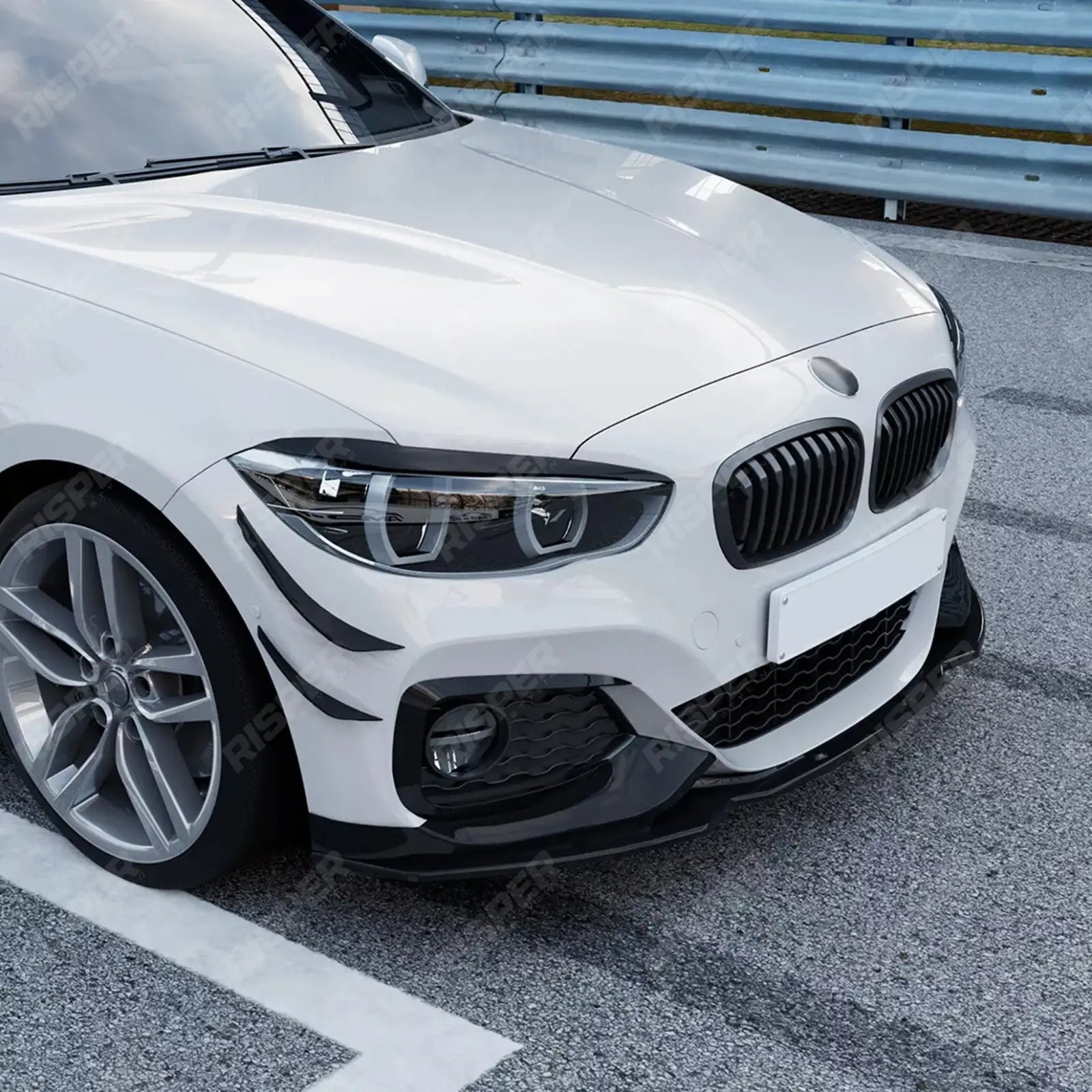 BMW 1 SERIES F20 F21 LCI STANDARD (NON M SPORT) 2015-2019 3PC FRONT SPLITTER IN GLOSS BLACK Front Splitter