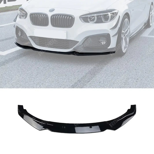 BMW 1 SERIES F20 F21 LCI STANDARD (NON M SPORT) 2015-2019 3PC FRONT SPLITTER IN GLOSS BLACK Front Splitter