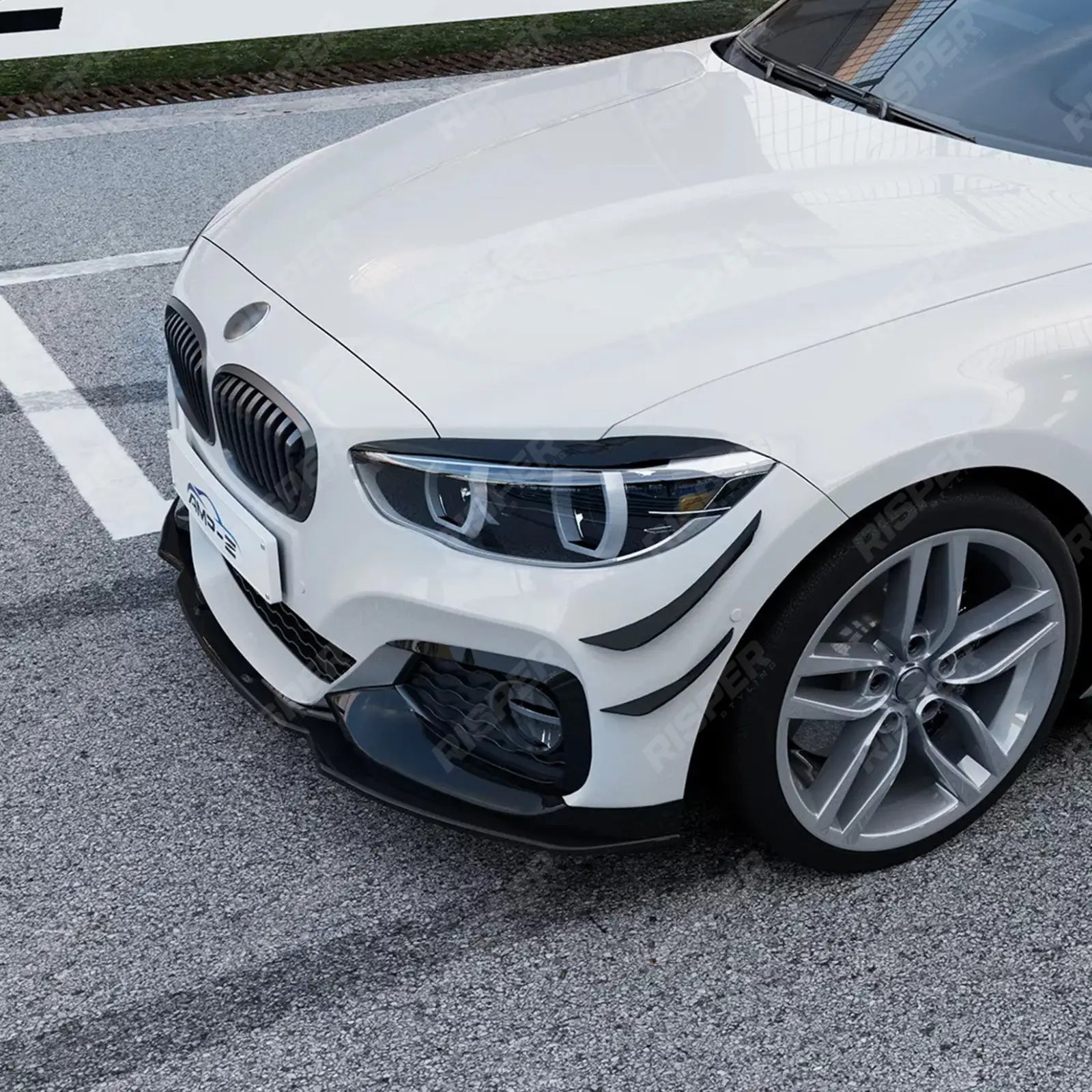 BMW 1 SERIES F20 F21 LCI STANDARD (NON M SPORT) 2015-2019 3PC FRONT SPLITTER IN GLOSS BLACK Front Splitter