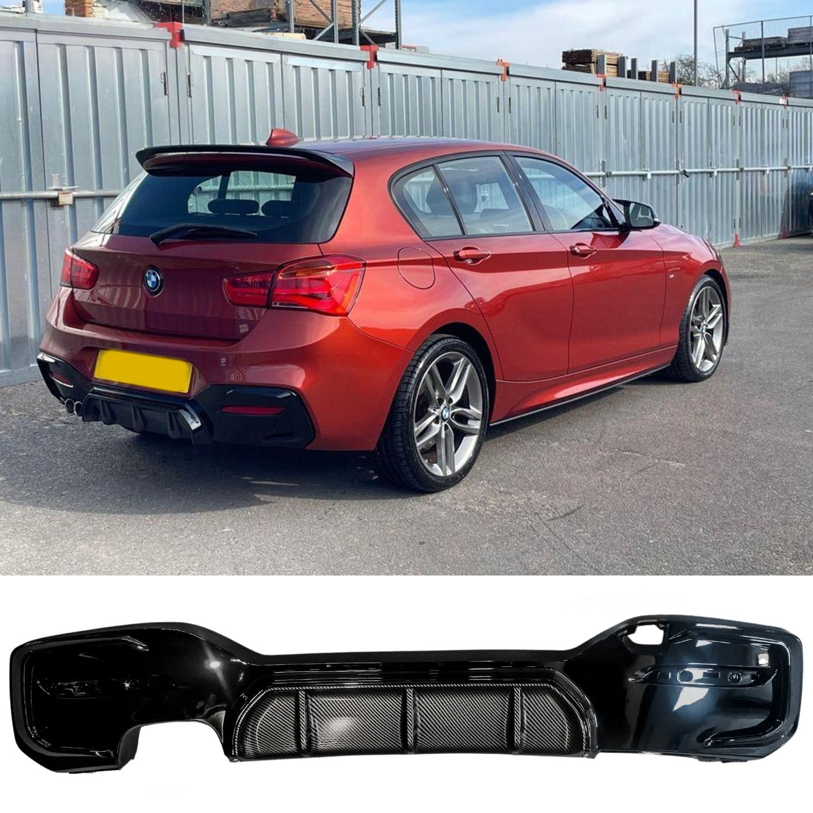 Bmw 1 Series F20 M Sport Lci 2015 - 2019 Rear Diffuser In Carbon Look 00____