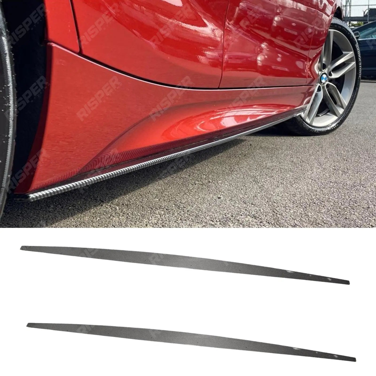 Bmw 1 Series F20 M Sport Lci 2015 - 2019 Side Skirt Splitters In Carbon Look Main image