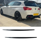 Bmw 1 Series F20 M Sport Lci 2015 - 2019 Side Skirt Splitters In Gloss Black