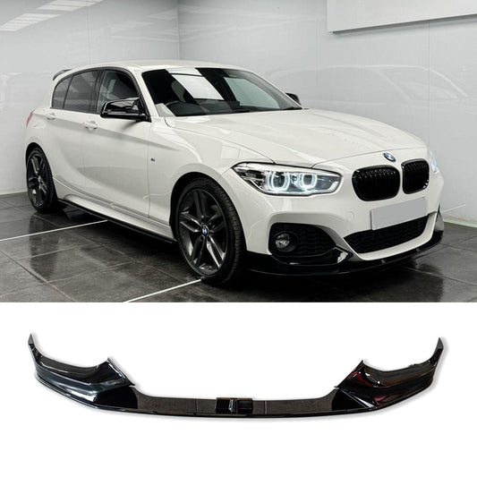 BMW 1 Series F20 M Sport LCI Facelift 2015 - 2019 Gloss Black Front Splitter Lip 1650