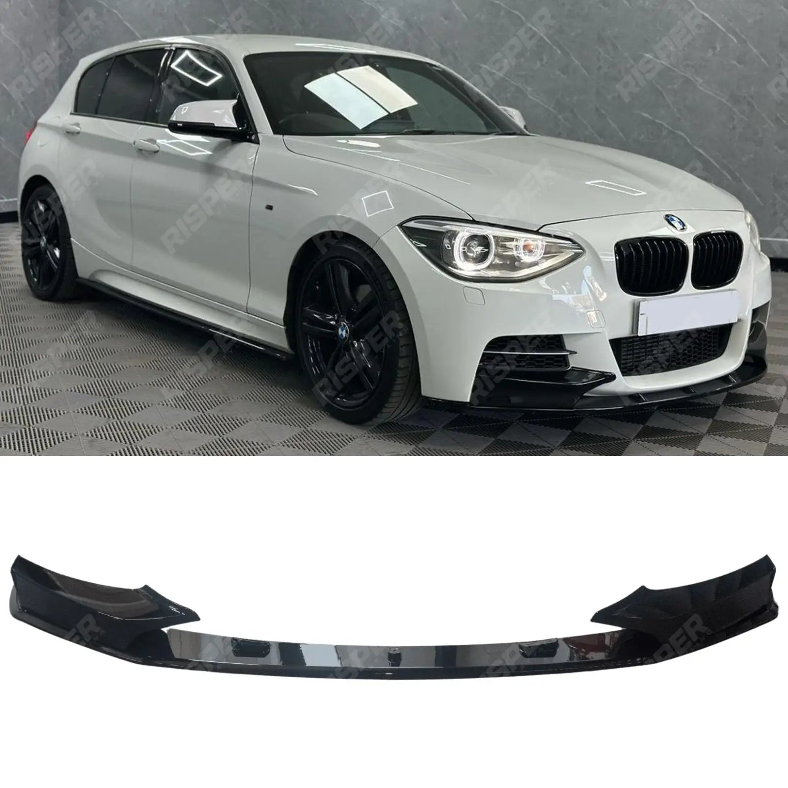 Bmw 1 Series F20 M Sport Pre Lci 2012 - 2015 Front Splitter In Gloss Black Main image