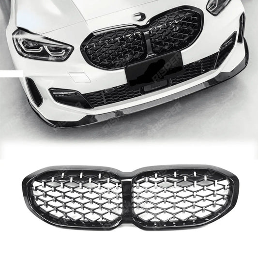 BMW 1 Series F40 2018 - 2024 Gloss Black Diamond Style Front Grill