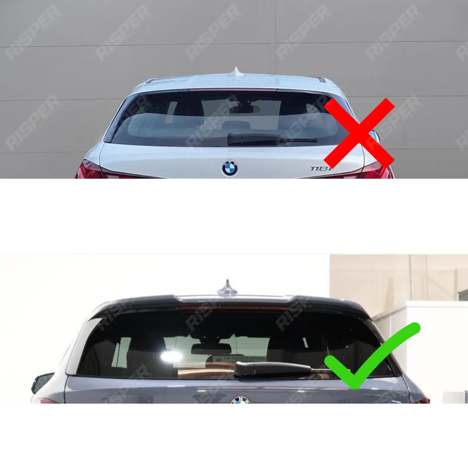 BMW 1 Series F40 M Sport 2018 - 2024 Gloss Black Rear Roof Spoiler