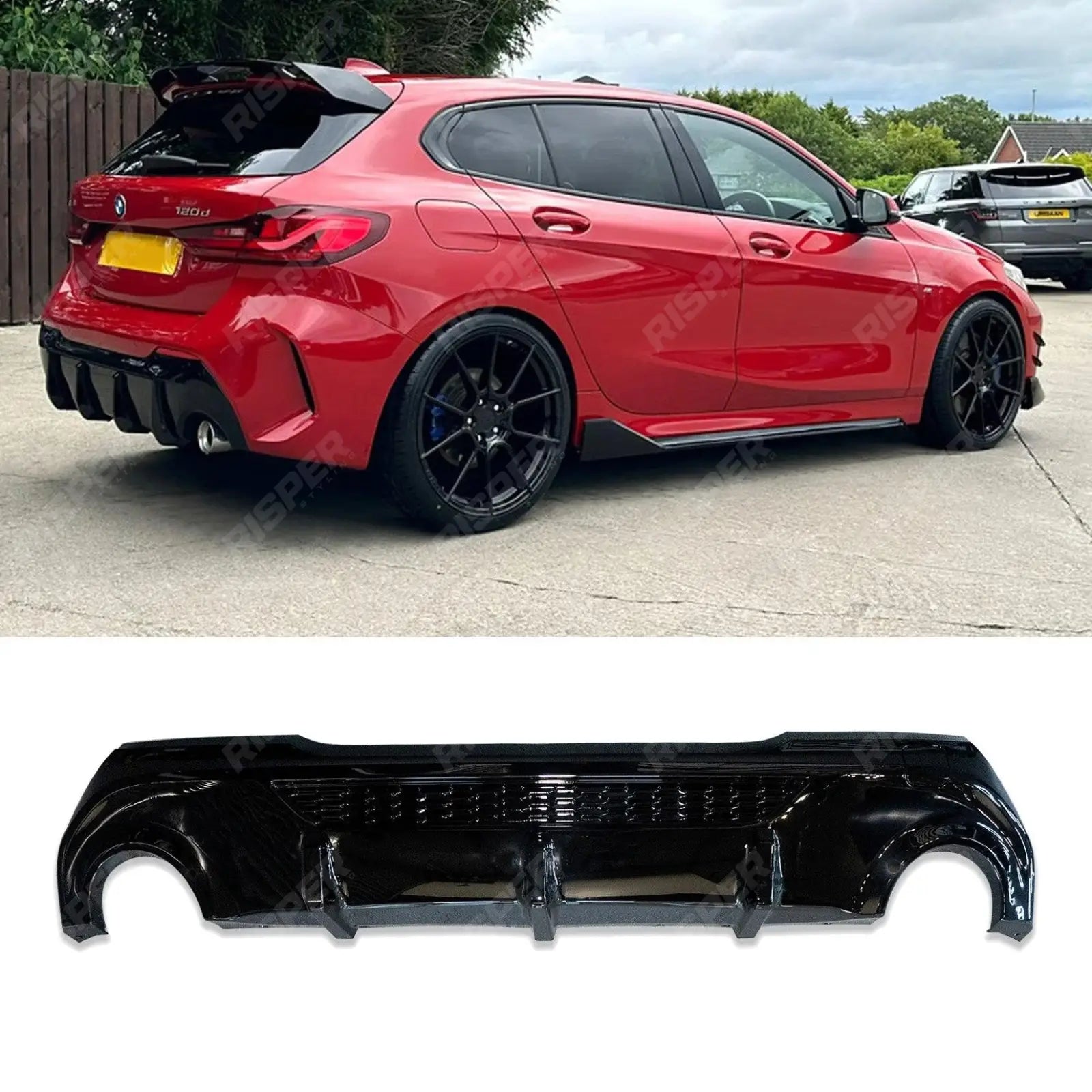 BMW 1 Series F40 M135i 2018 - 2024 Gloss Black Rear Diffuser Main image