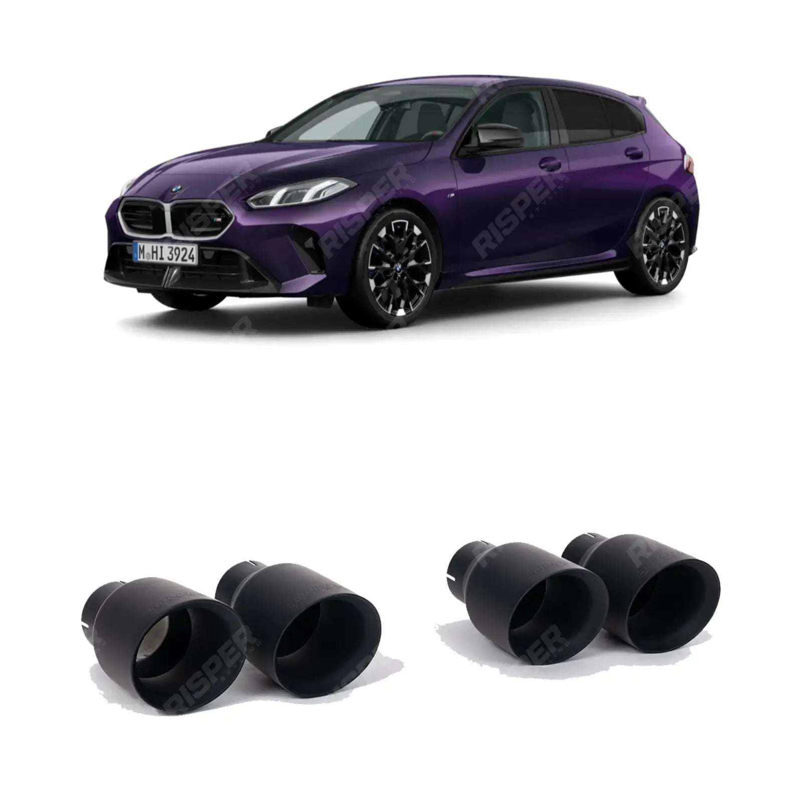 BMW 1 Series F70 M135i xDrive Milltek Sport OPF Back Exhaust System Oe Rear Diffuser - Cerakote Black Tips Exhaust