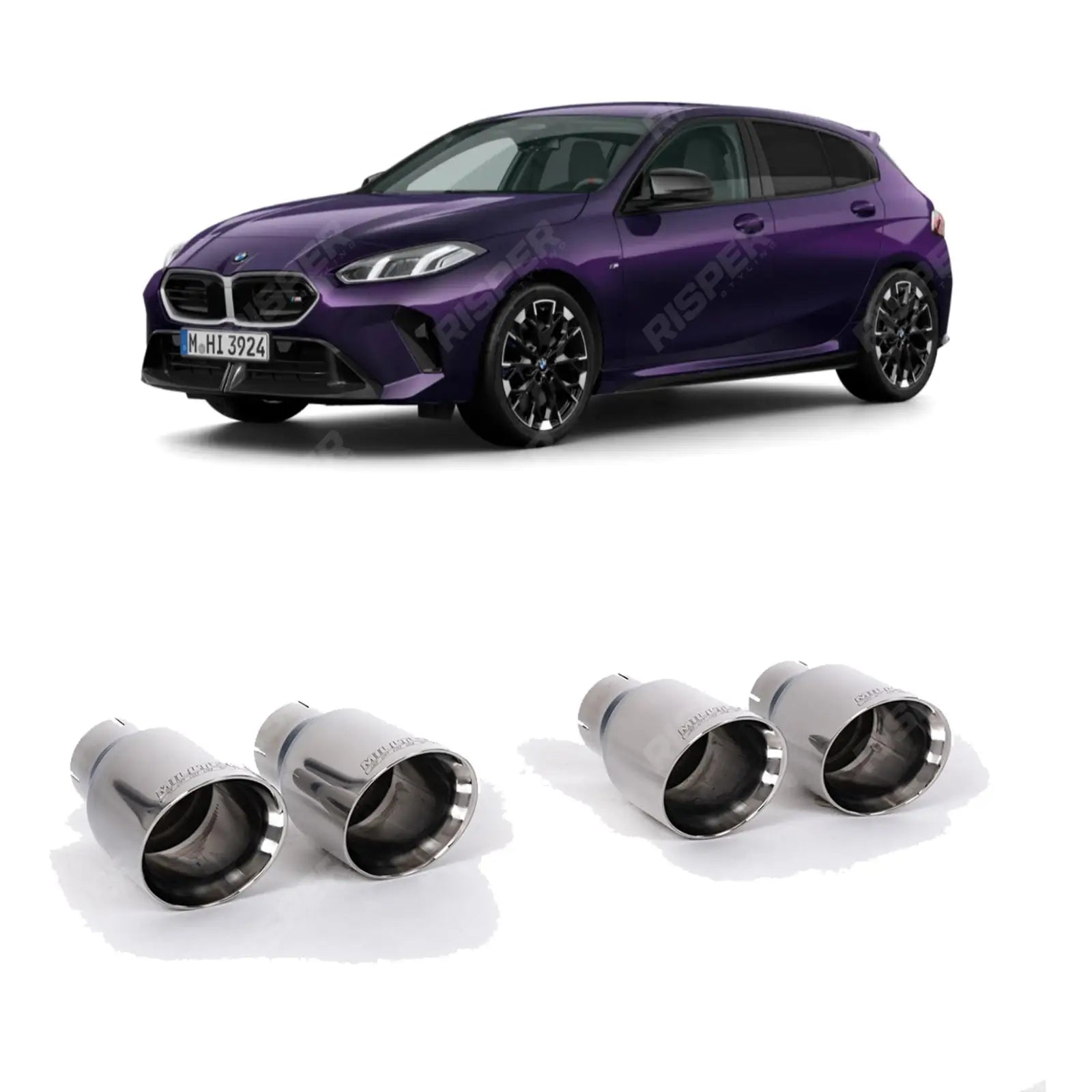 BMW 1 Series F70 M135i xDrive Milltek Sport OPF Back Exhaust System Oe Rear Diffuser - Polished Tips Exhaust Systems