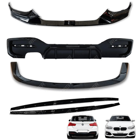 BMW 1 Series LCI M Sport F20 F21 2015 - 2019 Gloss Black Full Aero Body Kit - Diffuser 00____