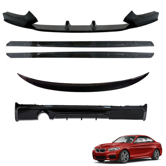 BMW 2 SERIES F22 2014-2021 FULL AERO BODY KIT IN GLOSS BLACK - DIFFUSER 0____ - RisperStyling