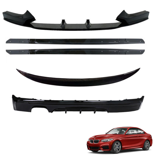 BMW 2 SERIES F22 2014-2021 FULL AERO BODY KIT IN GLOSS BLACK - DIFFUSER 00____ - RisperStyling