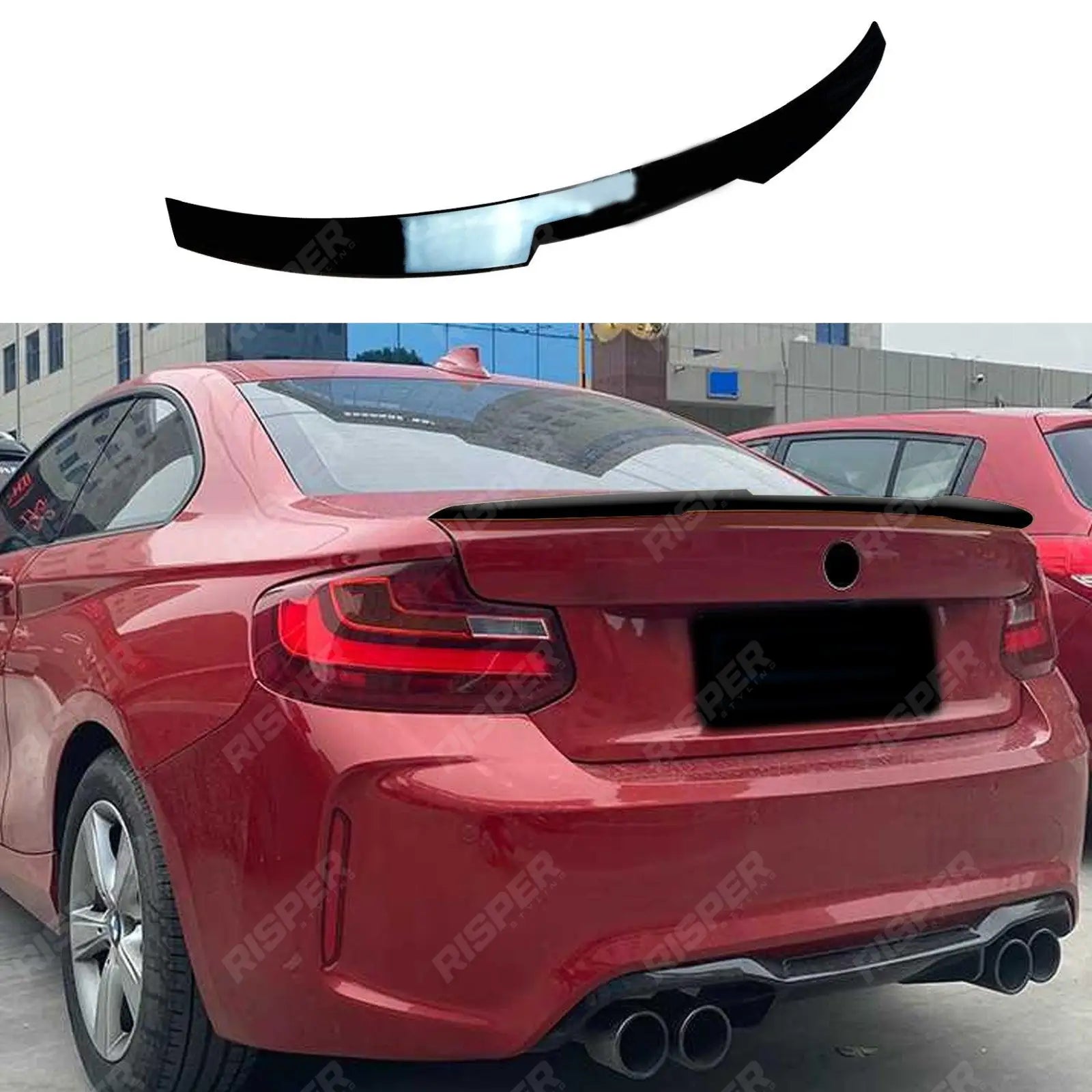 BMW 2 Series F22 Coupe 2014 - 2021 Gloss Black M4 Style Rear Spoiler Main image