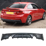 BMW 2 Series F22 M Sport 2013 - 2018 Matte Black Rear Diffuser - Dual Single Exit