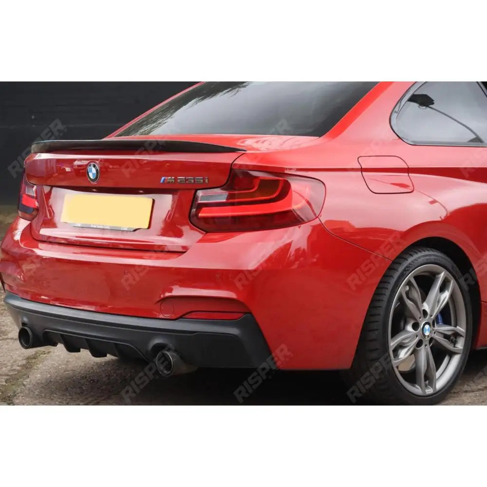 BMW 2 Series F22 M Sport 2013 - 2018 Matte Black Rear Diffuser - Dual Single Exit
