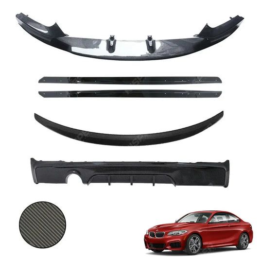 BMW 2 Series F22 M Sport 2014 - 2021 Carbon Look Full Aero Body Kit - Diffuser 0___
