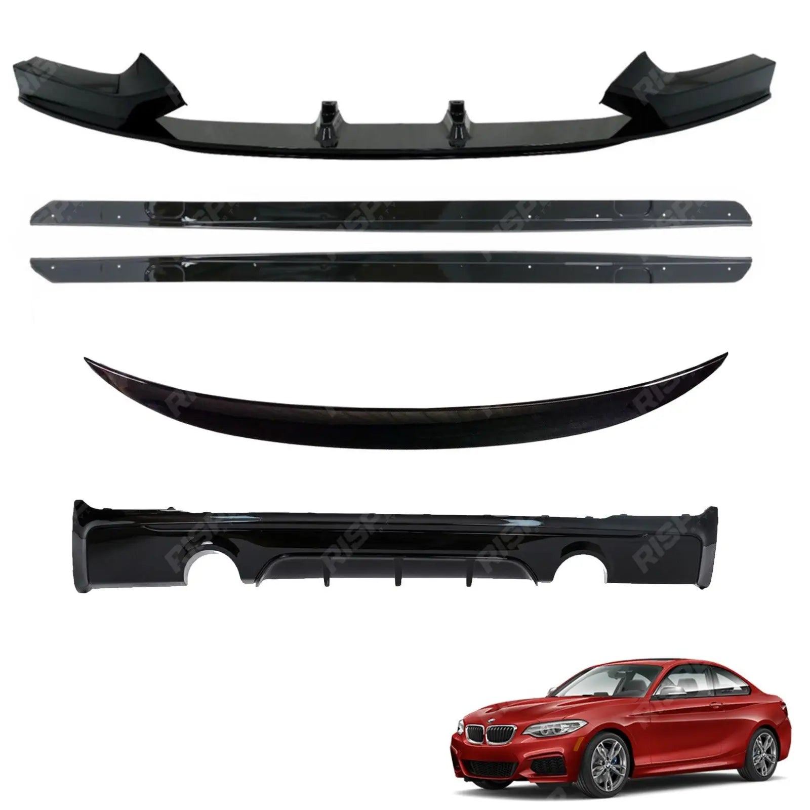 BMW 2 Series F22 M Sport 2014 - 2021 Gloss Black Full Aero Body Kit - Diffuser 0___0