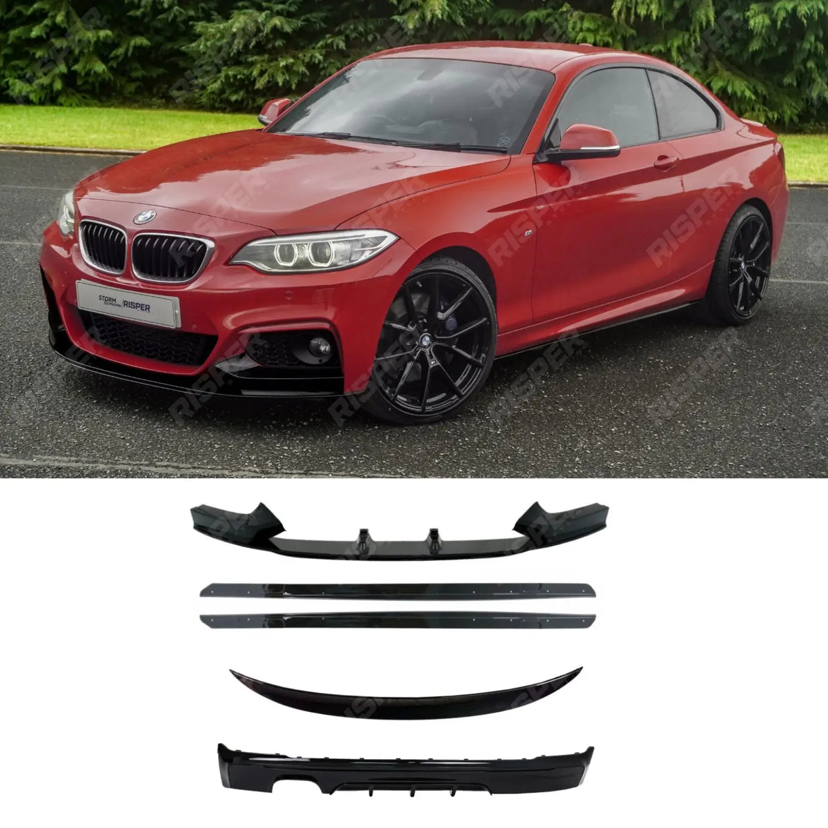 BMW 2 Series F22 M Sport 2014-2021 Gloss Black Full Aero Body Kit - Diffuser 00____