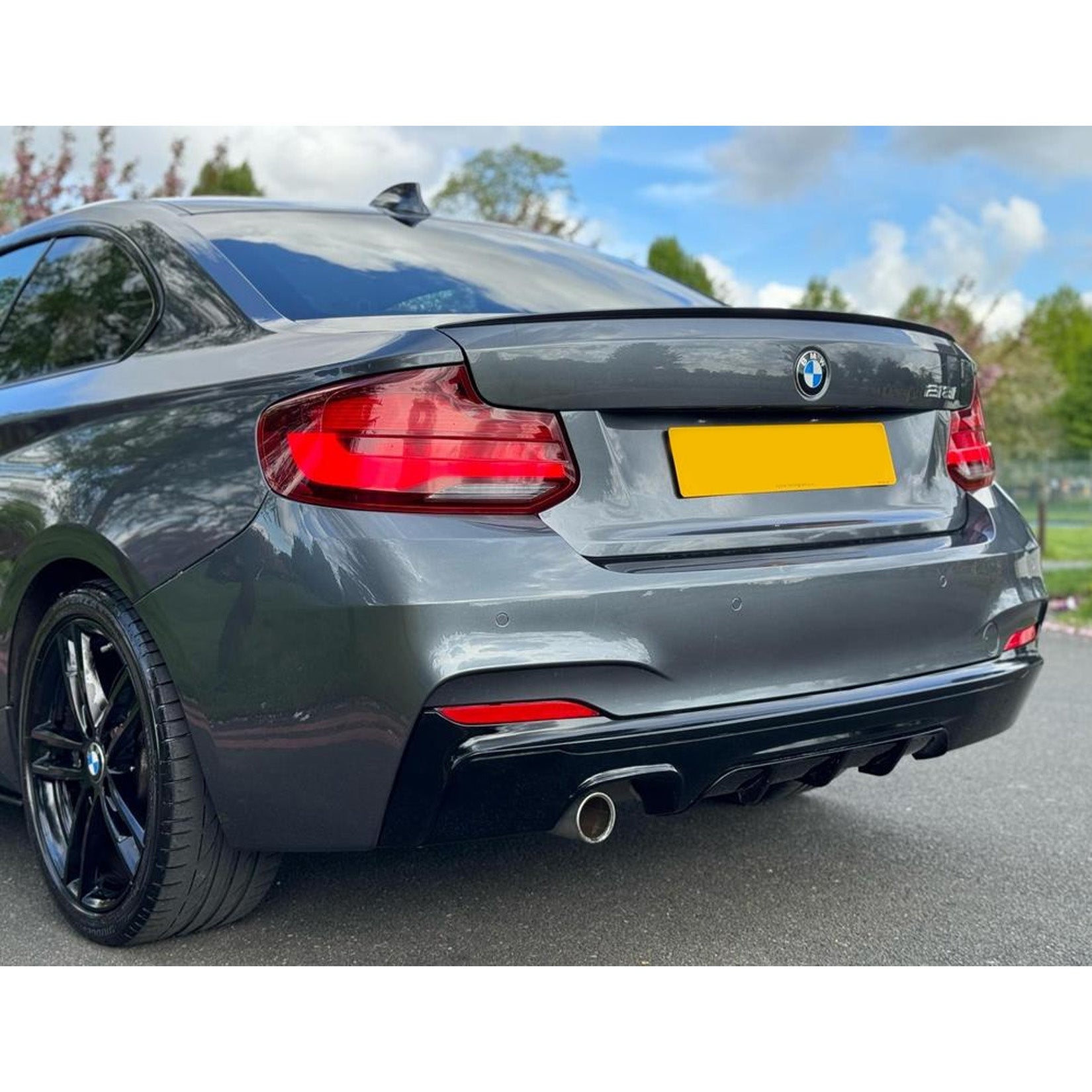 Bmw 2 Series F22 M Sport 2014 - 2021 Rear Diffuser In Gloss Black 0___