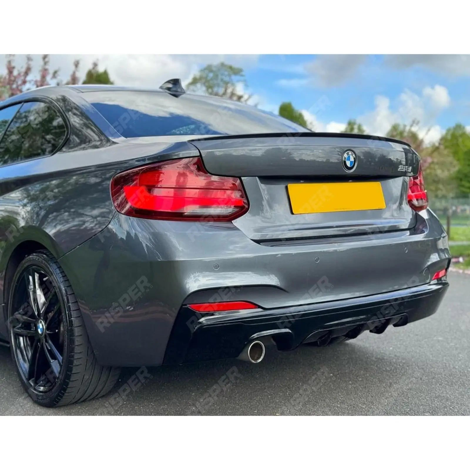 Bmw 2 Series F22 M Sport 2014 - 2021 Rear Diffuser In Gloss Black 0___
