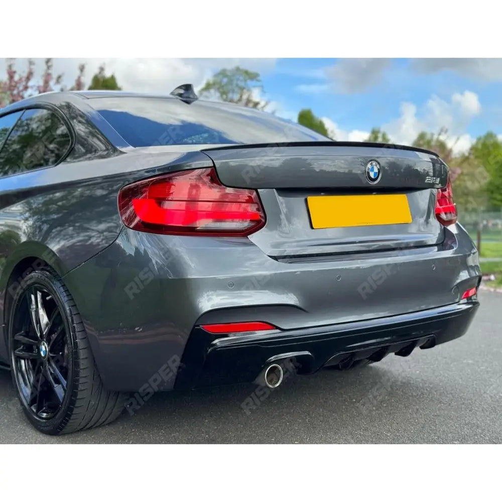 Bmw 2 Series F22 M Sport 2014 - 2021 Rear Diffuser In Gloss Black 0___