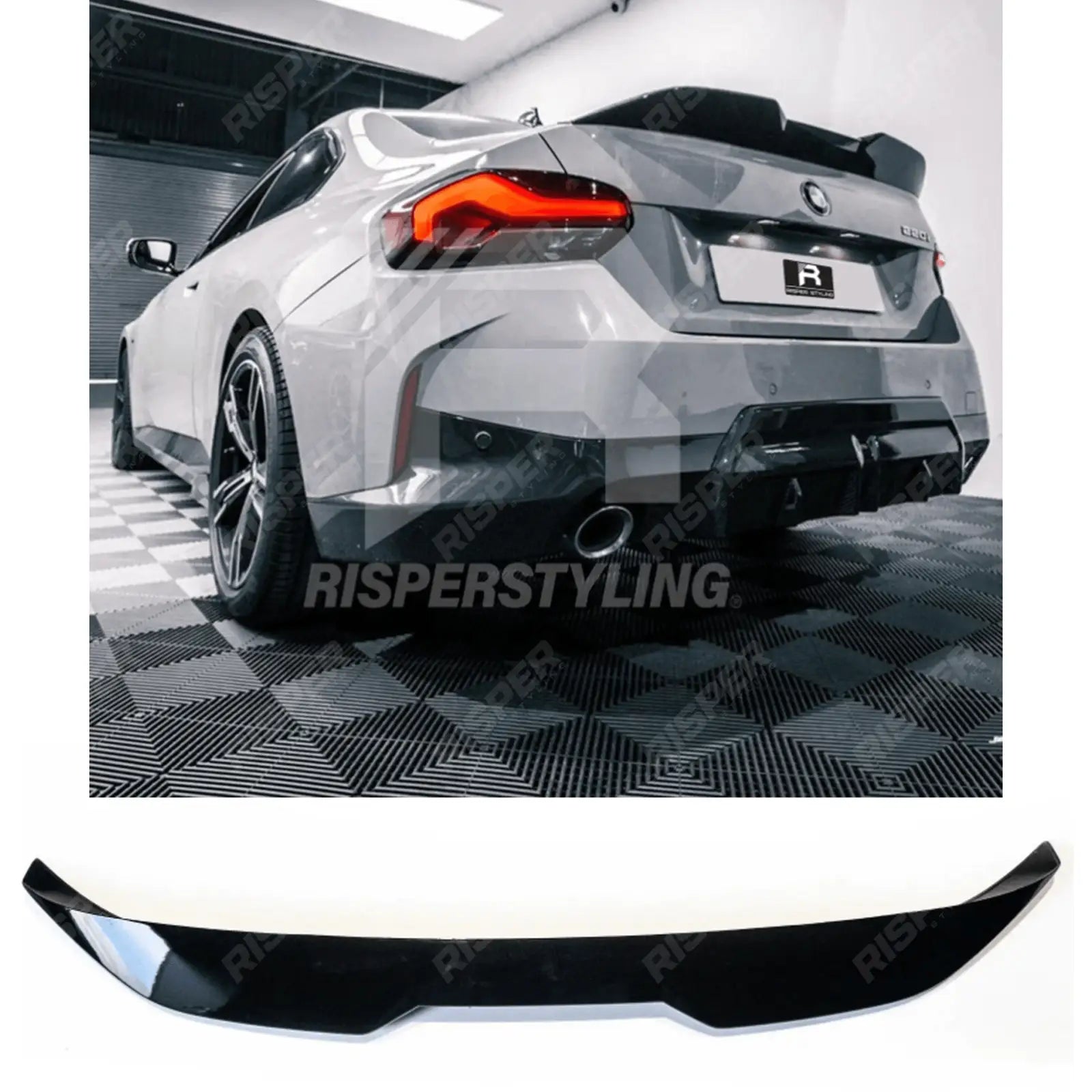 BMW 2 Series G42 2022+ Gloss Black MP Style Rear Spoiler Main image