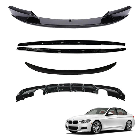 BMW 3 SERIES F30 2012-2018 FULL AERO BODY KIT IN GLOSS BLACK - DIFFUSER 0___0 - RisperStyling