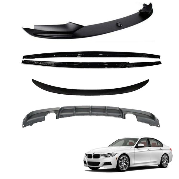 BMW 3 Series F30 2012-2018 Matte Black Full Aero Body Kit - Diffuser 0___0  – RisperStyling