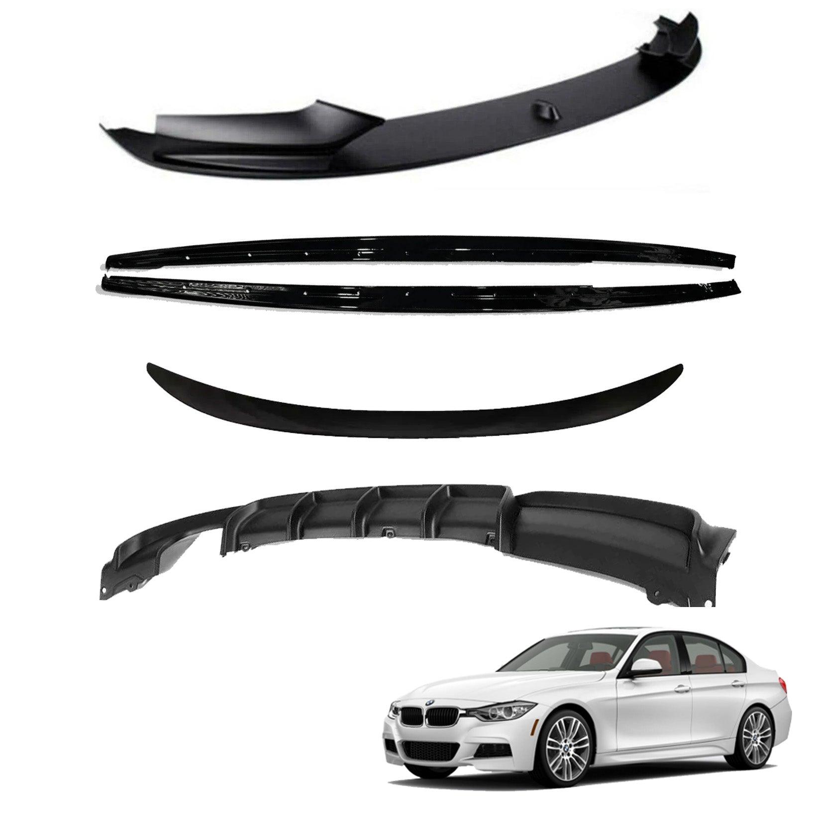 BMW 3 SERIES F30 2012-2018 FULL AERO BODY KIT IN MATTE BLACK - DIFFUSER 00___ - RisperStyling