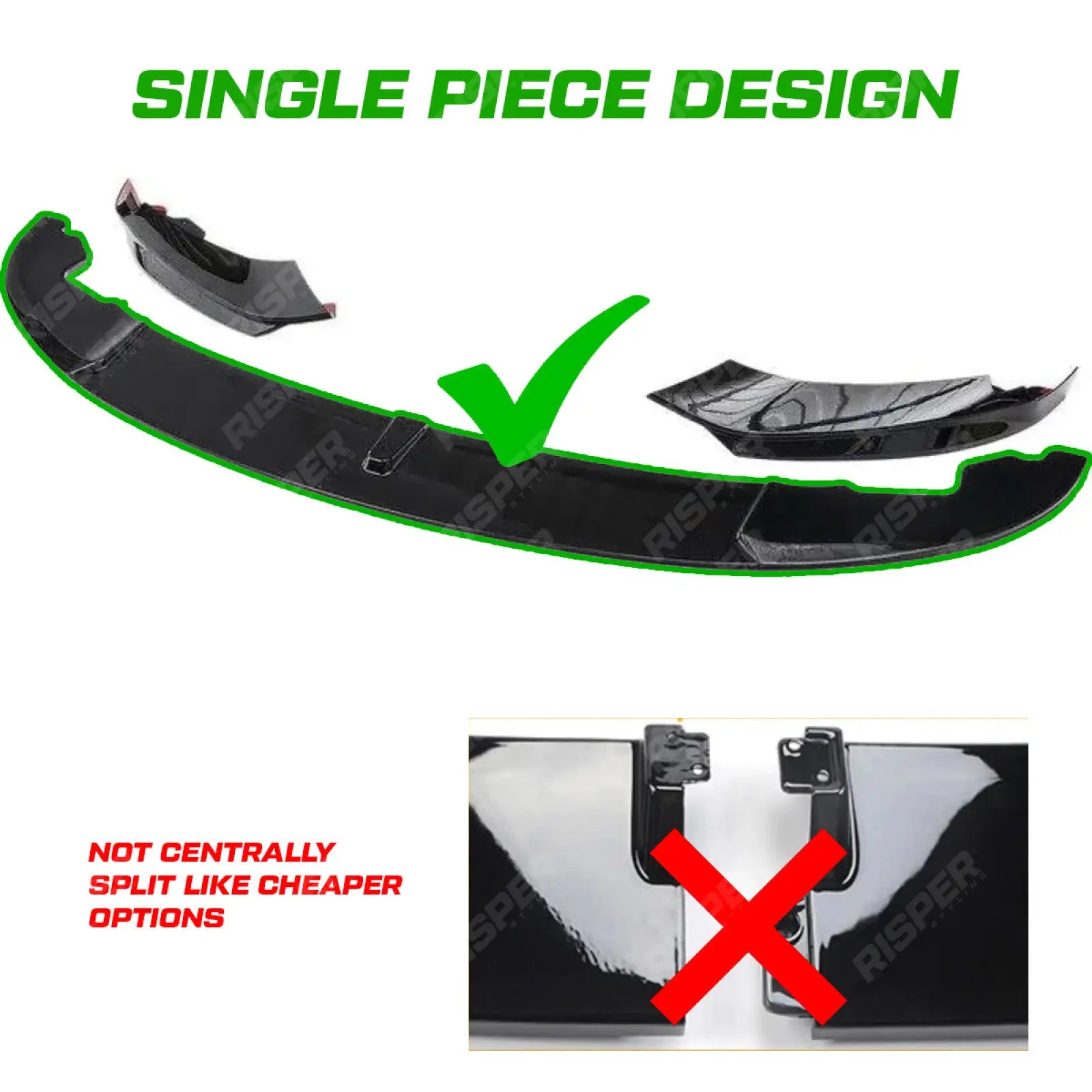 BMW 3 Series F30 F31 F35 M Sport Front Splitter in Gloss Black Secondary image